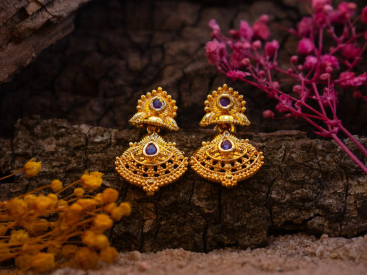 Elegant Hanging Drop Panchaloha Earrings.