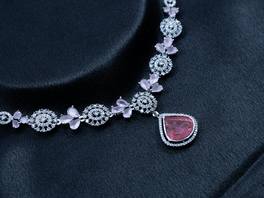 Zircon Diamond Necklace Set for Women- 010 - GoScarlet