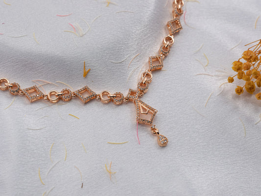 Gold-Plated Zircon Diamond Necklace Set for Women- 013 - GoScarlet