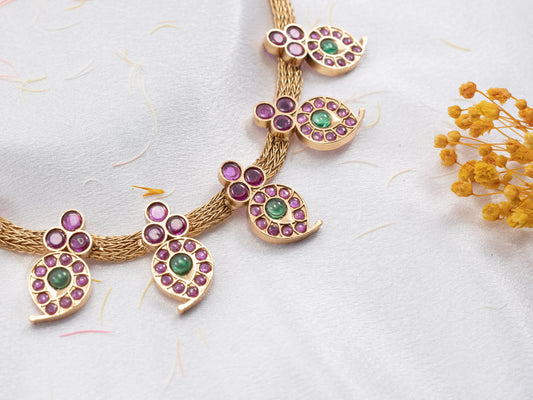 Gold-Plated Zircon Diamond Necklace Set for Women- 016 - fashion jewellery - GoScarlet