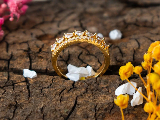 Gold-Plated Zircon Rings for women - 026 - GoScarlet