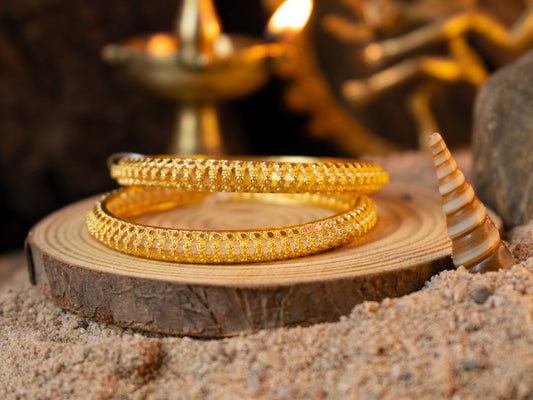 Gold-Plated Zircon Bangles Women's fashion jewellery- 001 - GoScarlet