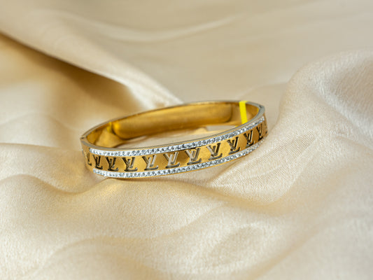 Gold-Plated Zircon Kada for Women - 012