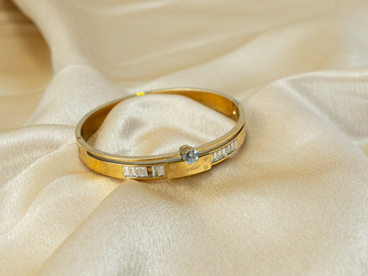 Gold-Plated Zircon Kada for Women - 004