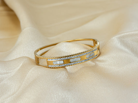 Gold-Plated Zircon Kada for Women - 011