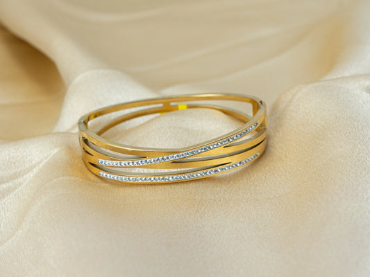 Gold-Plated Zircon Kada Women's fashion jewellery - 006 - GoScarlet