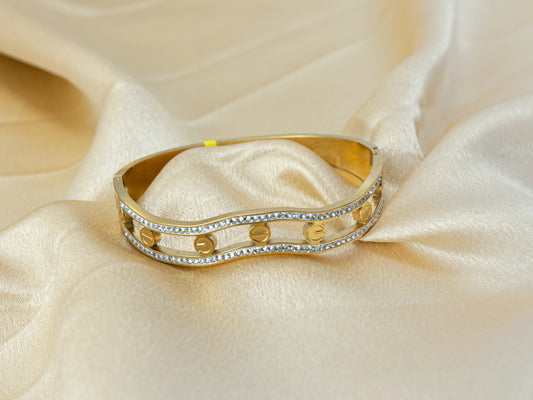 Gold-Plated Zircon Kada Women's Fashion jewellery - 009 - GoScarlet