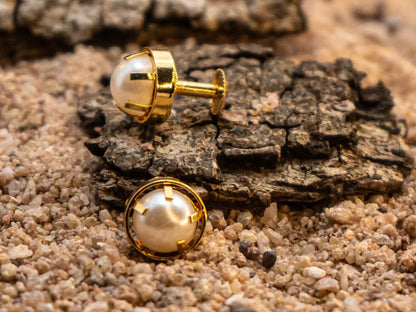 Classic Pearl Stud Panchaloha Earrings.