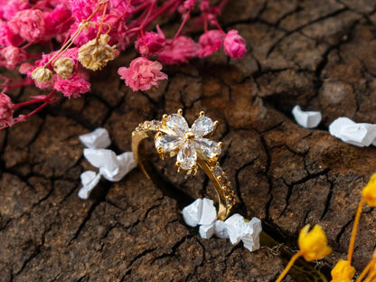 Gold-Plated Zircon Rings for women - 001 - GoScarlet