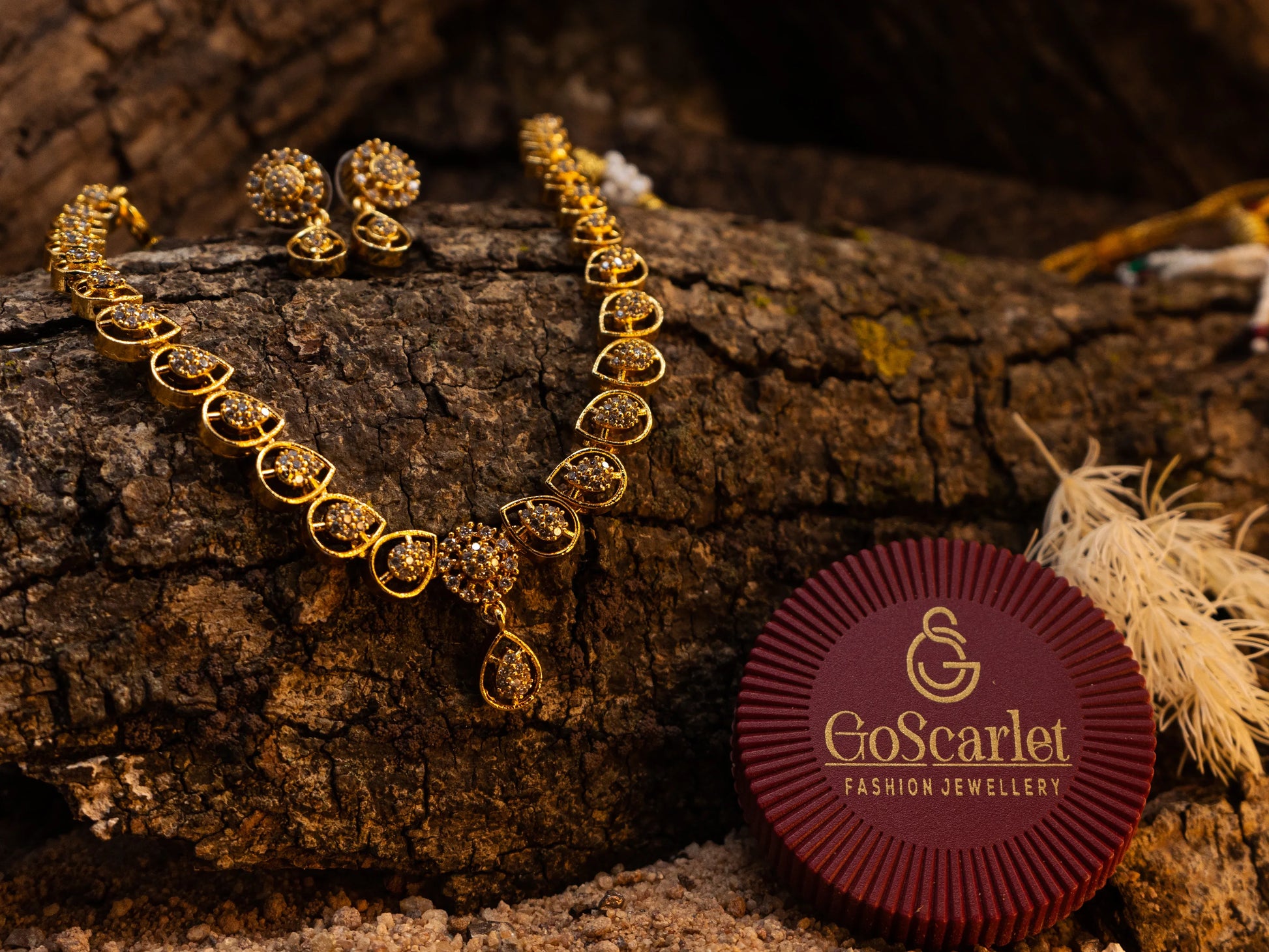 Traditional Gold Necklace Set for Women – Elegant Party & Wedding Jewelry.