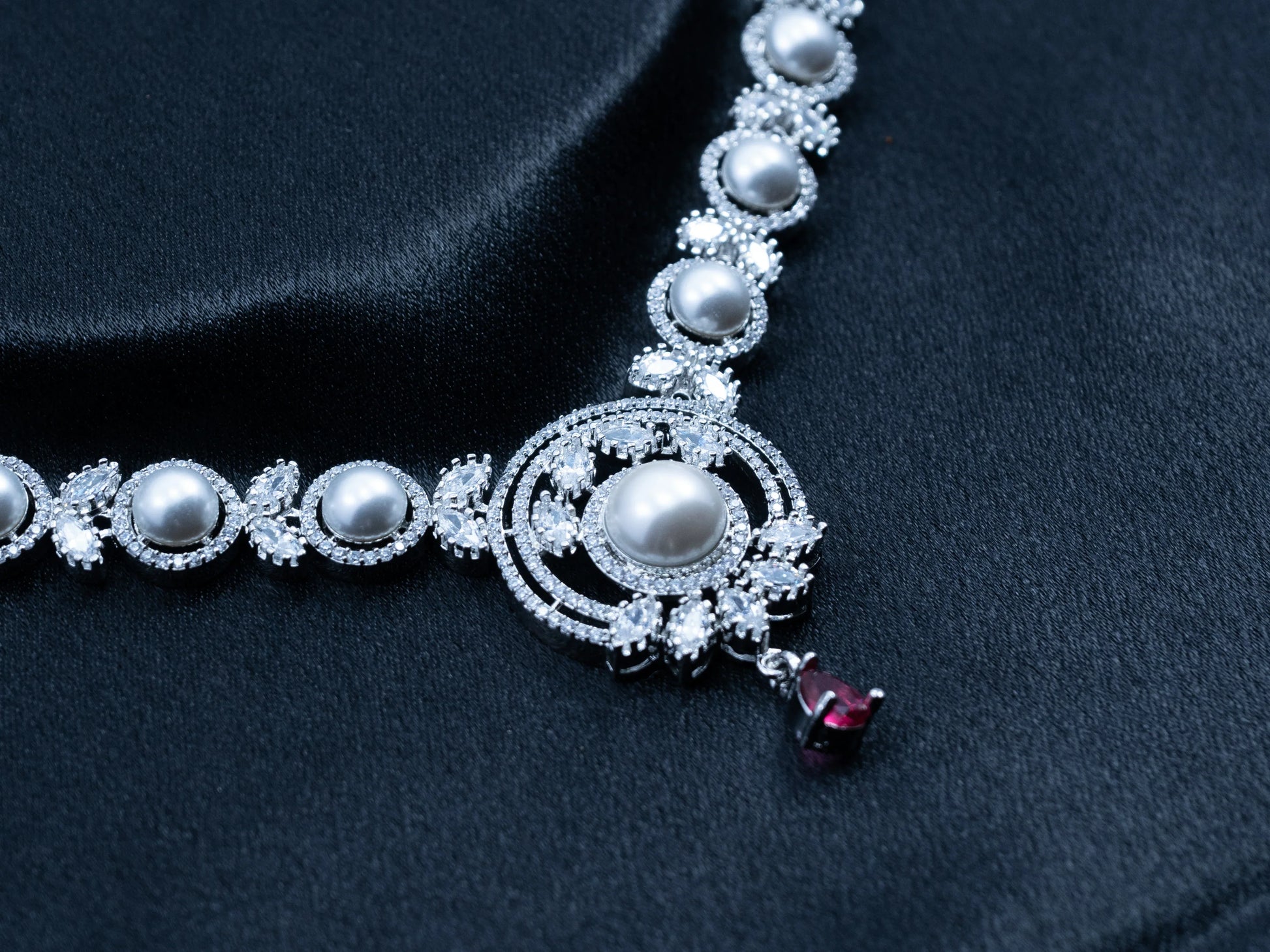 Zircon Diamond Necklace Set for Women- 001 - GoScarlet