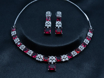 Zircon Diamond Necklace Set for Women- 003 - GoScarlet