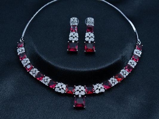 Zircon Diamond Necklace Set for Women- 003 - GoScarlet