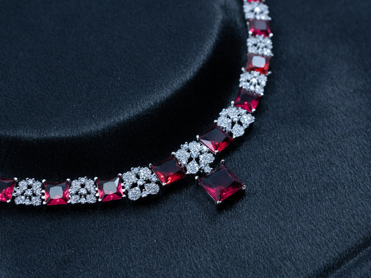 Zircon Diamond Necklace Set for Women- 003 - GoScarlet