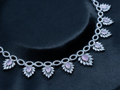 Zircon Diamond Necklace Set for Women- 004 - GoScarlet