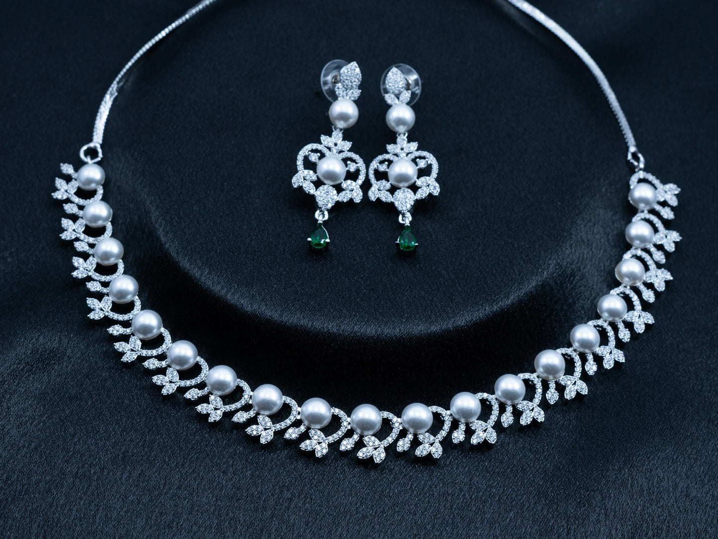 Zircon Diamond Necklace Set for Women- 005 - GoScarlet