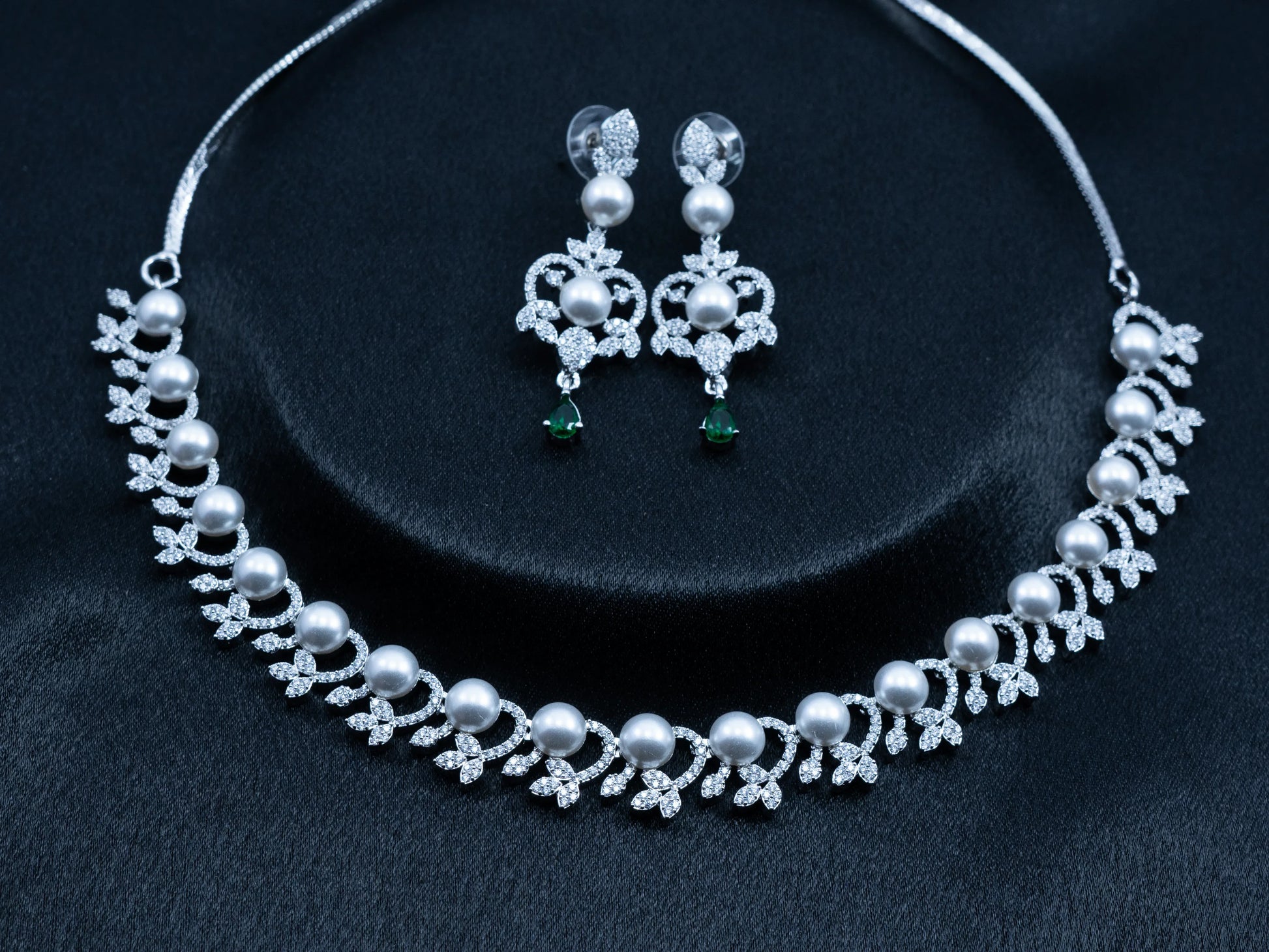 Zircon Diamond Necklace Set for Women- 005 - GoScarlet