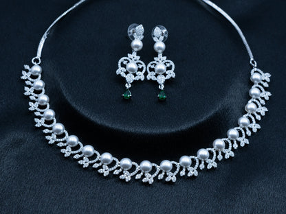 Zircon Diamond Necklace Set for Women- 005 - GoScarlet