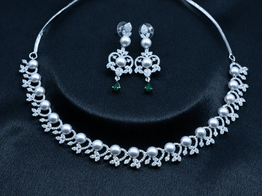 Zircon Diamond Necklace Set for Women- 005 - GoScarlet