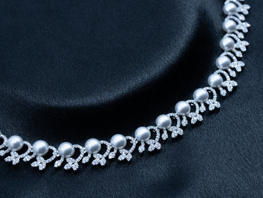 Zircon Diamond Necklace Set for Women- 005 - GoScarlet