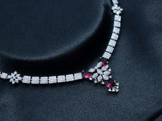 Zircon Diamond Necklace Set for Women- 006 - GoScarlet