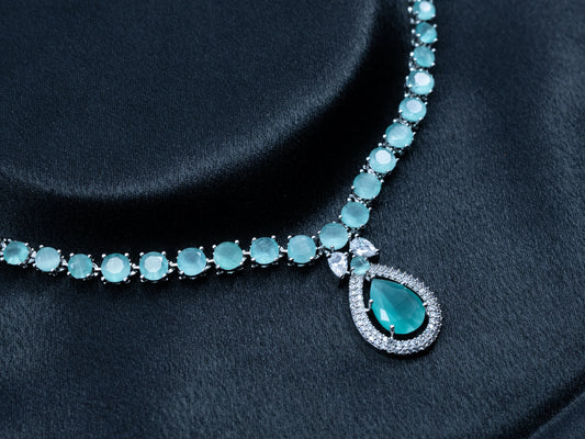 Zircon Diamond Necklace Set for Women- 007 - GoScarlet