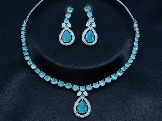 Zircon Diamond Necklace Set for Women- 007 - GoScarlet