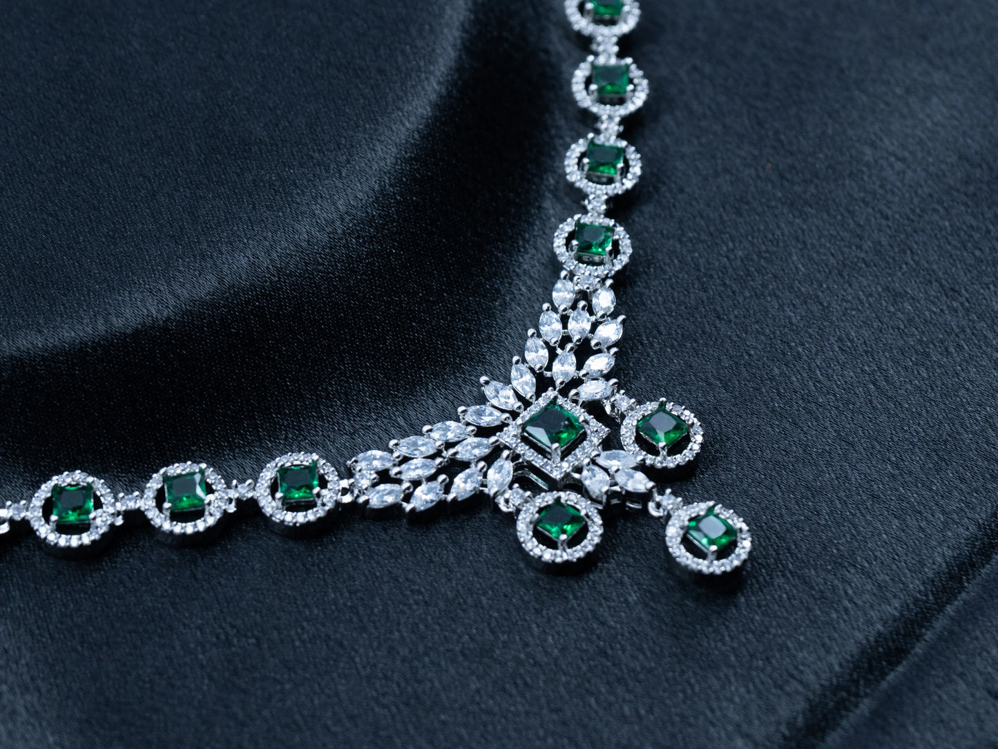 Zircon Diamond Necklace Set for Women- 008 - GoScarlet