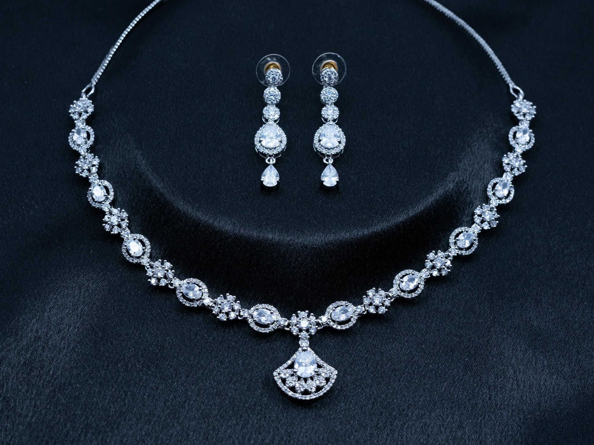 Zircon Diamond Necklace Set for Women- 009 - GoScarlet