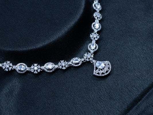 Zircon Diamond Necklace Set for Women- 009 - GoScarlet