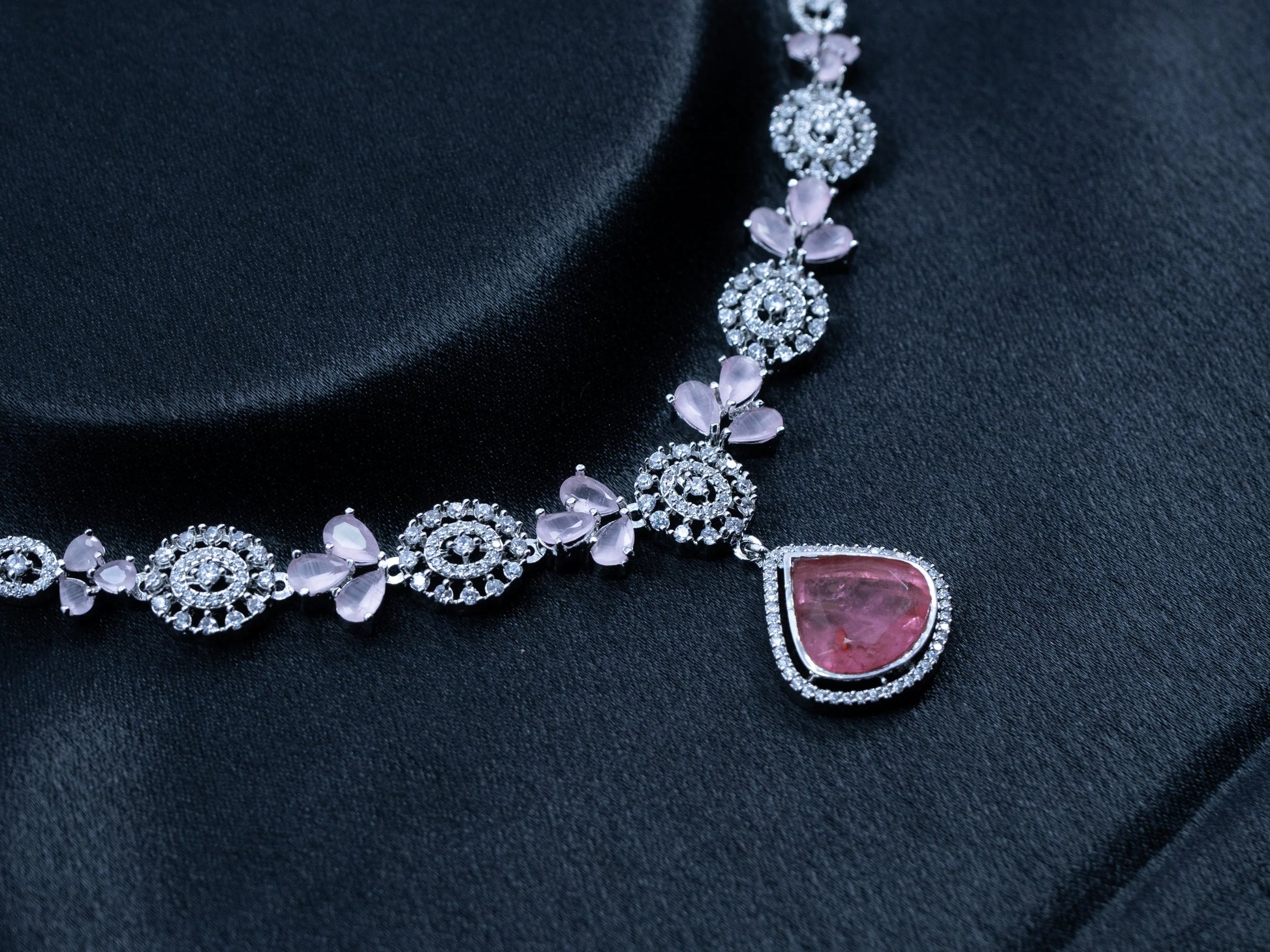 Zircon Diamond Necklace Set for Women- 010 - GoScarlet