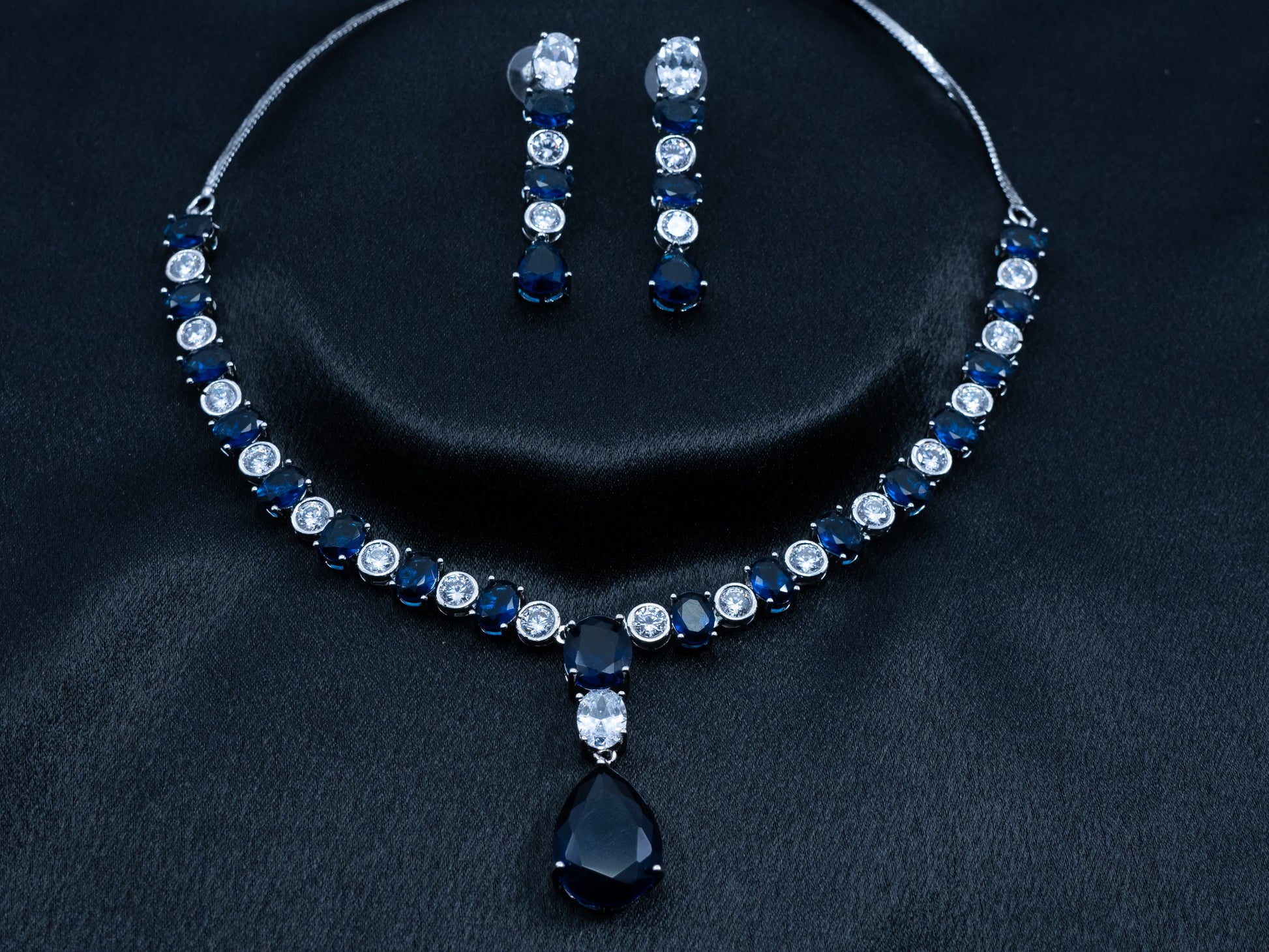 Zircon Diamond Necklace Set for Women- 011 - GoScarlet