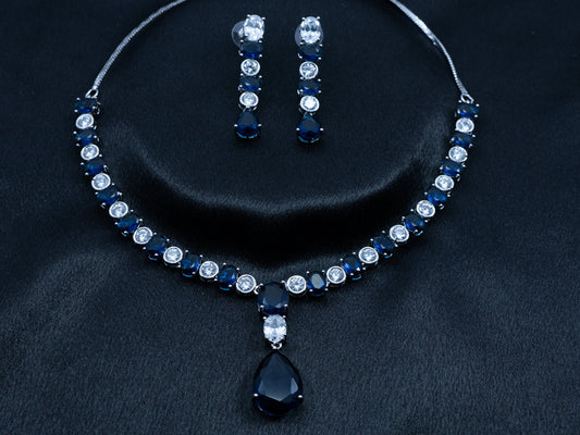 Zircon Diamond Necklace Set for Women- 011 - GoScarlet