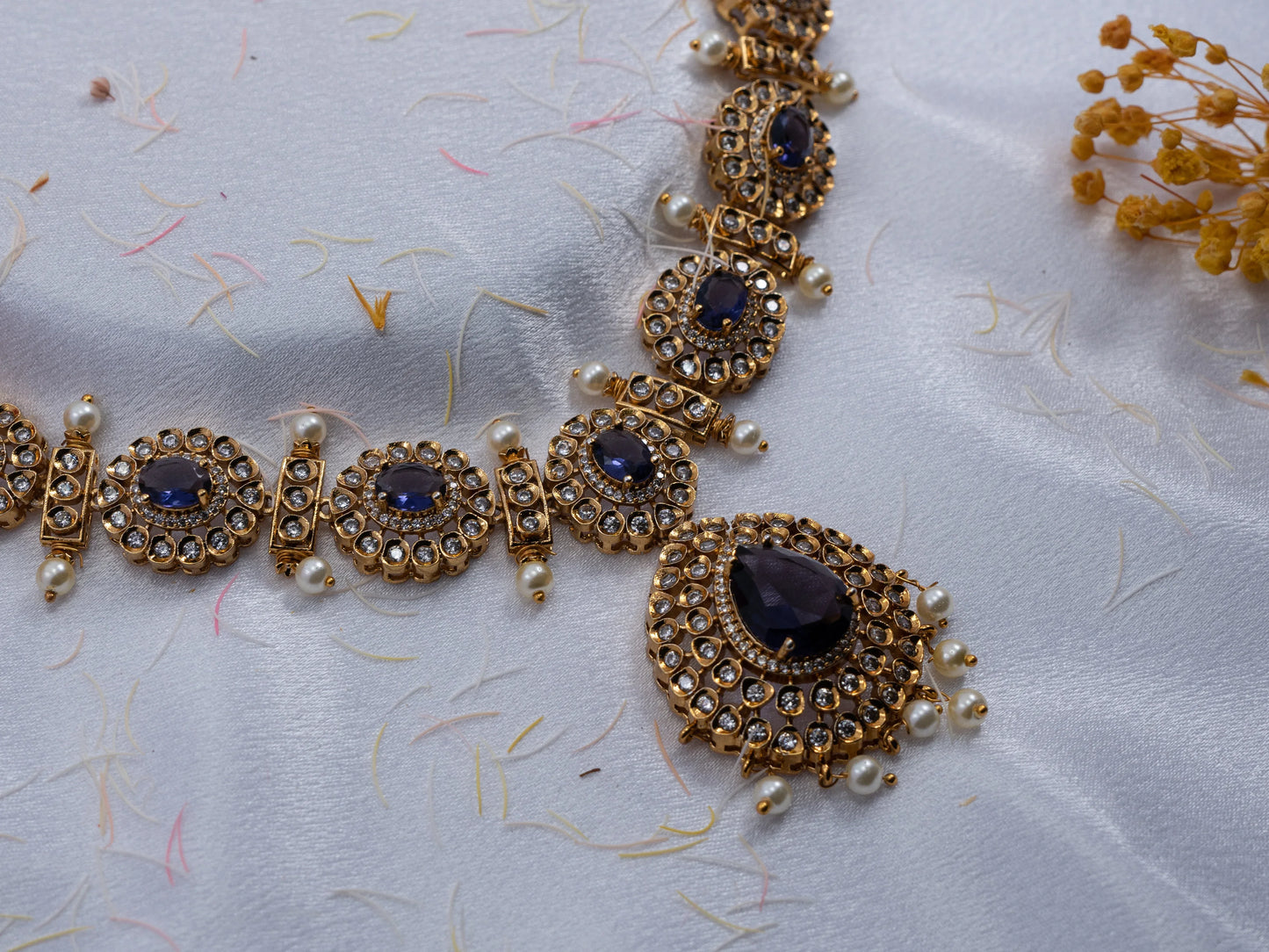 Gold-Plated Zircon Diamond Necklace Set for Women- 012 - GoScarlet