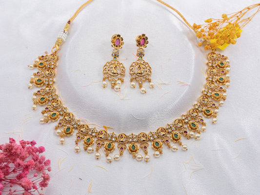 Gold-Plated Zircon Diamond Necklace Set for Women fashion jewellery - 019 - GoScarlet