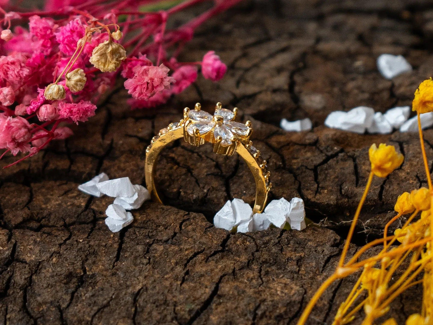 Gold-Plated Zircon Rings for women - 001 - GoScarlet