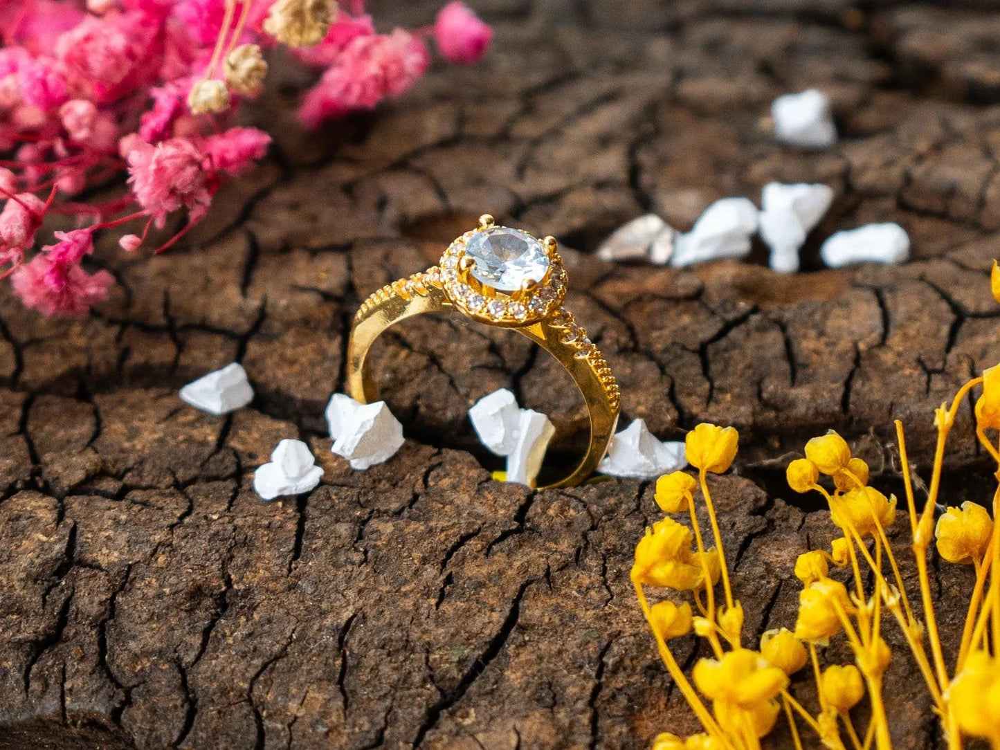 Gold-Plated Zircon Rings for women - 005 - GoScarlet