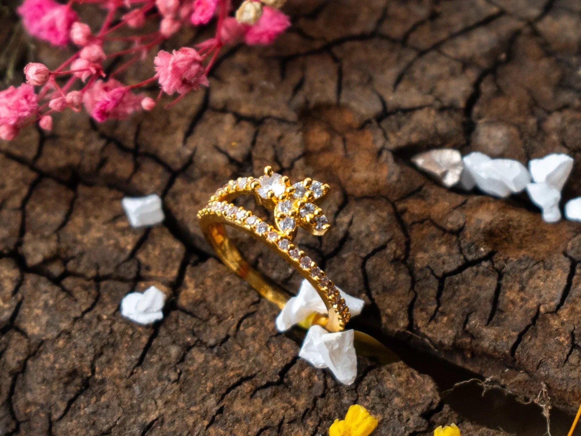 Gold-Plated Zircon Rings for women - 006 - GoScarlet