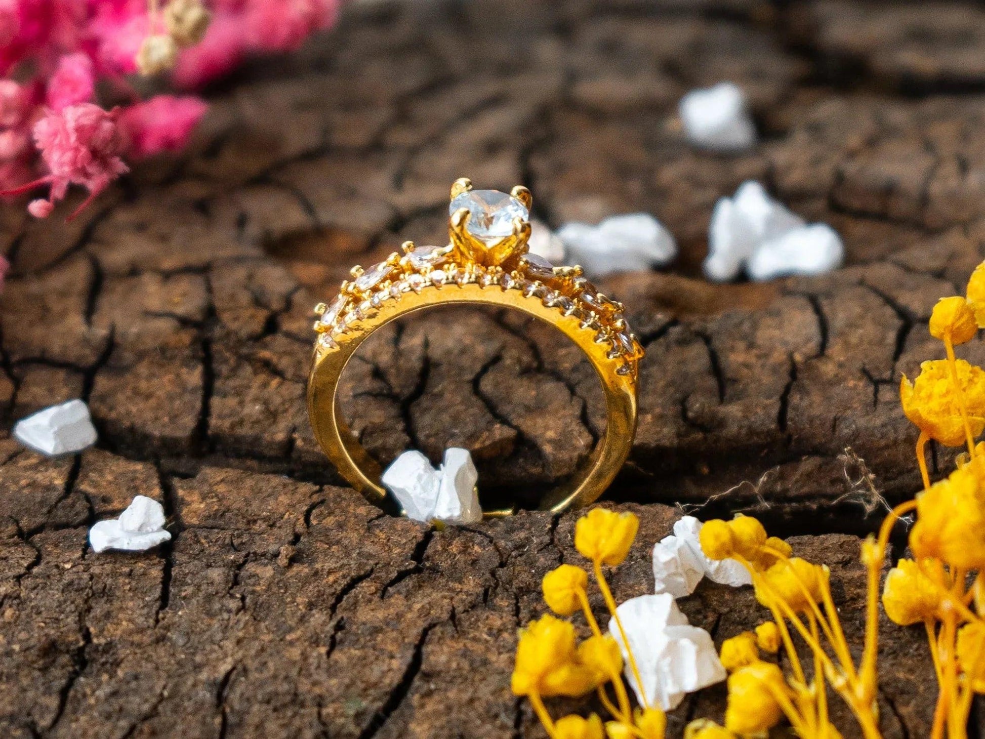 Gold-Plated Zircon Rings for women - 009 - GoScarlet