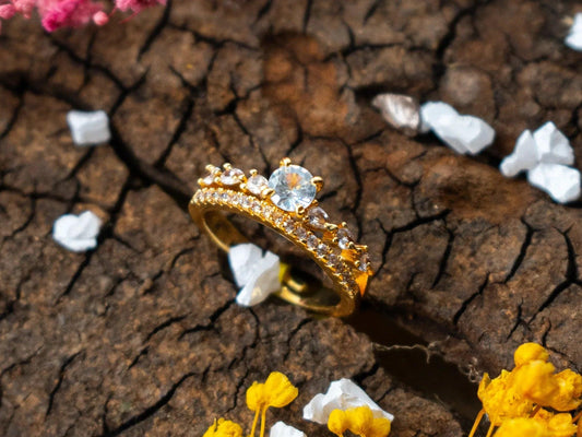 Gold-Plated Zircon Rings for women - 009 - GoScarlet