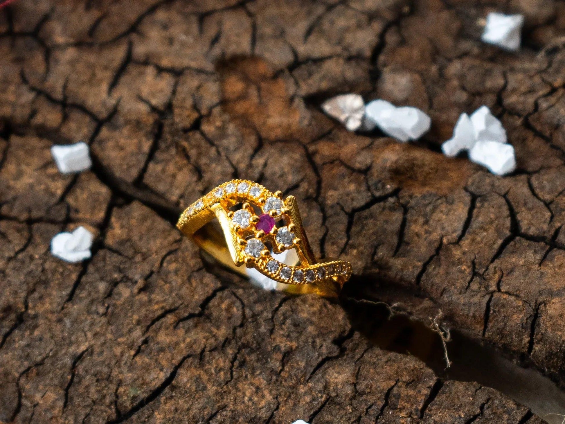 Gold-Plated Zircon Rings for women - 012 - GoScarlet