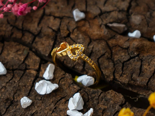 Gold-Plated Zircon Rings for women - 018.