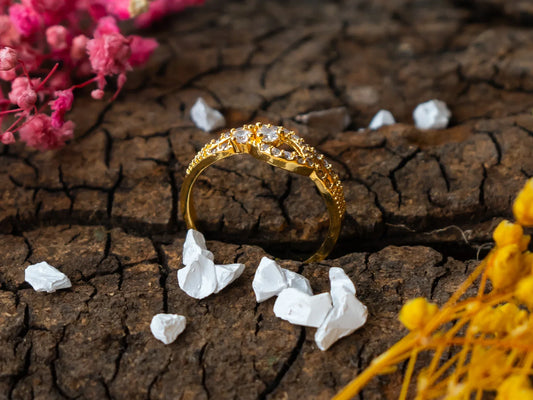 Gold-Plated Zircon Rings for women - 019.