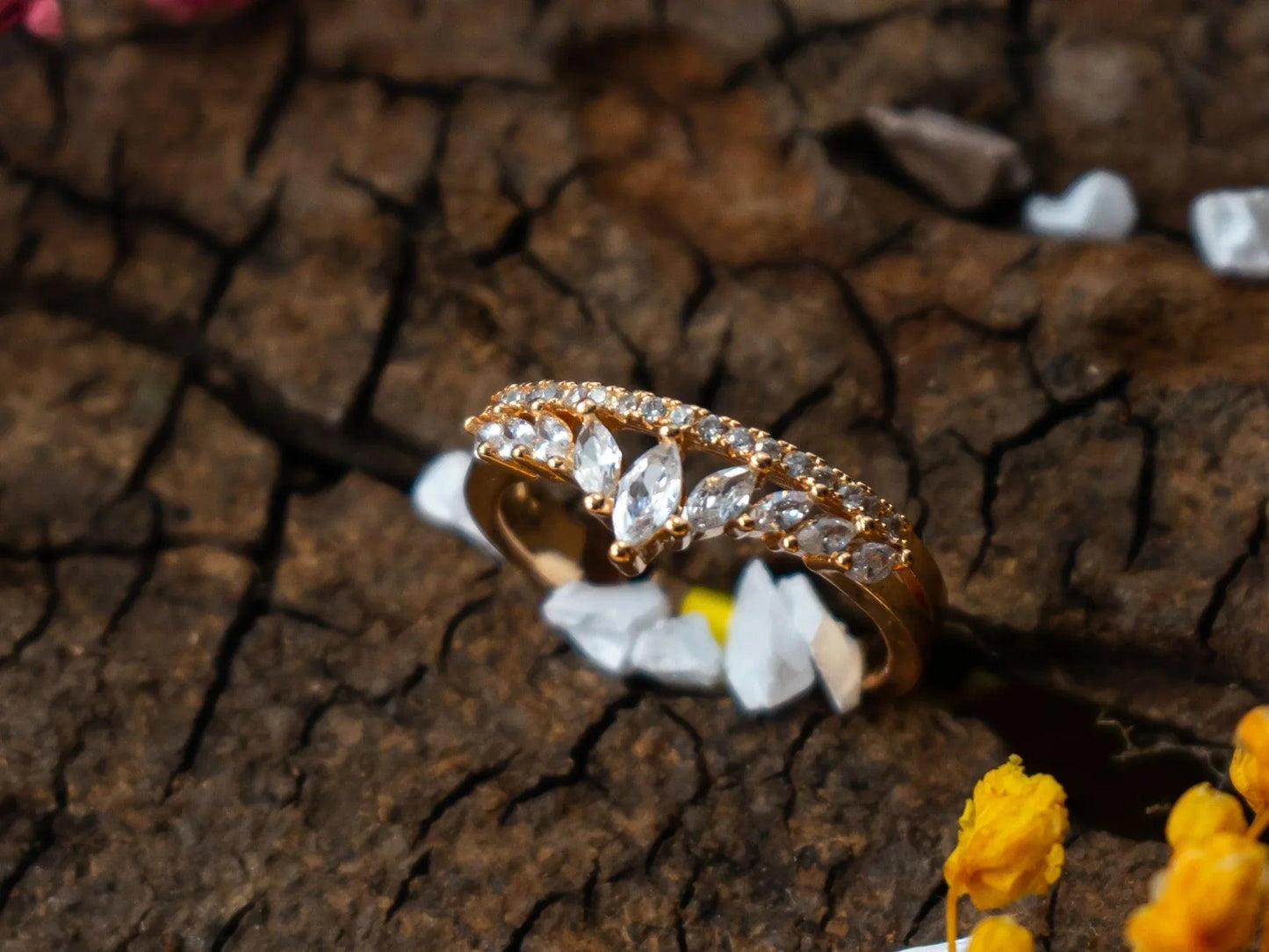 Gold-Plated Zircon Rings for women - 025 - GoScarlet