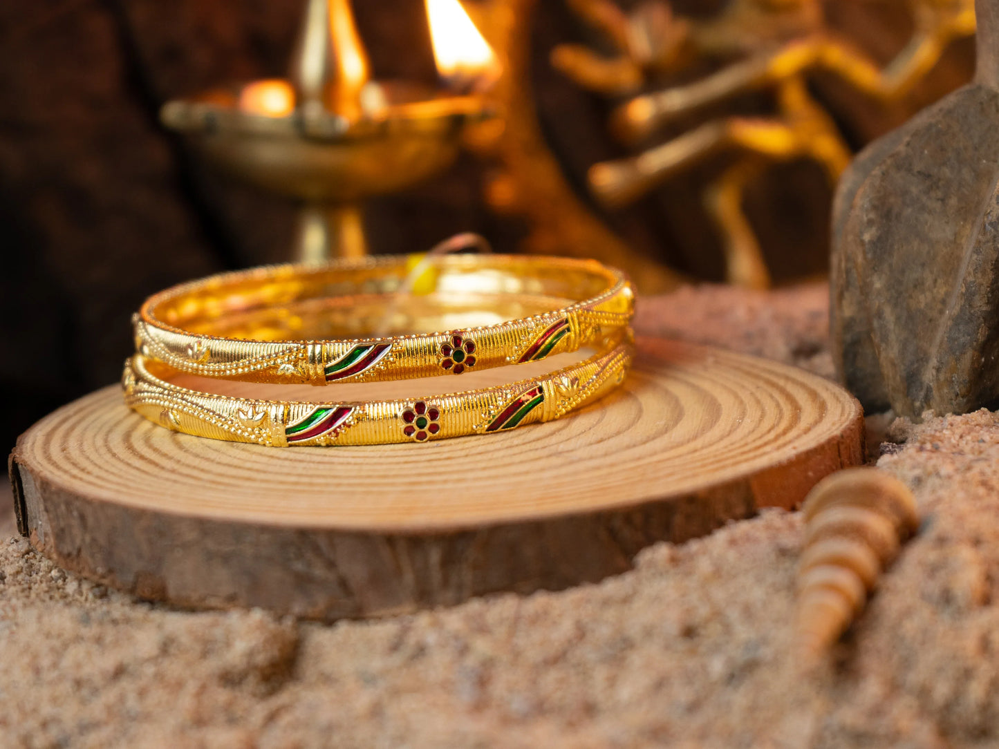 Gold-Plated Zircon Bangles for Women- 005 - GoScarlet