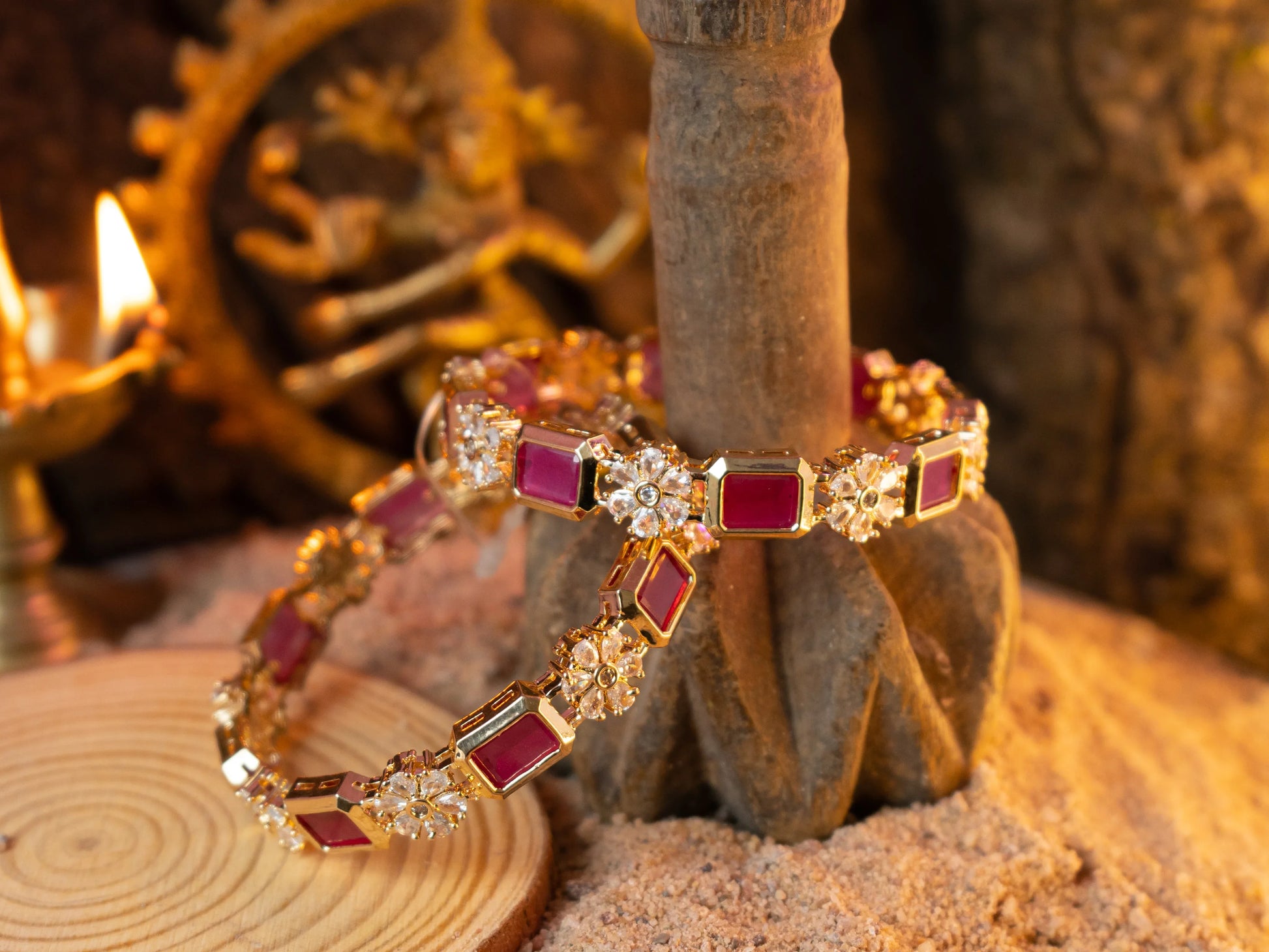 Gold-Plated Zircon Bangles for Women- 006 - GoScarlet