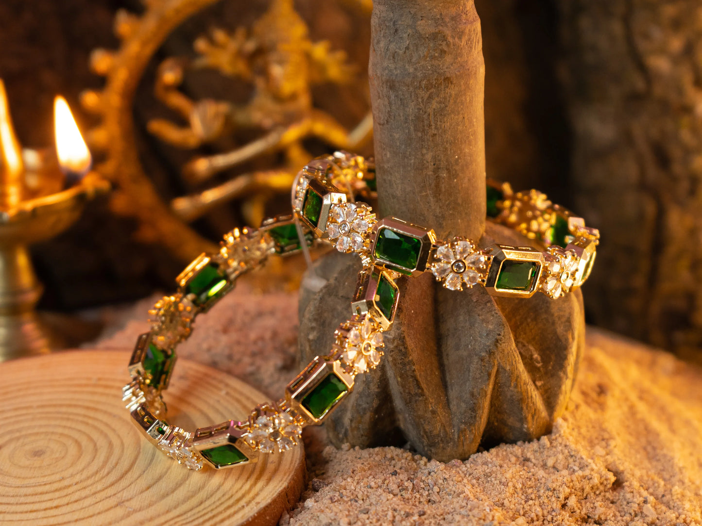 Gold-Plated Zircon Bangles for Women- 007 - GoScarlet