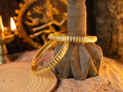 Gold-Plated Zircon Bangles for Women- 009 - GoScarlet