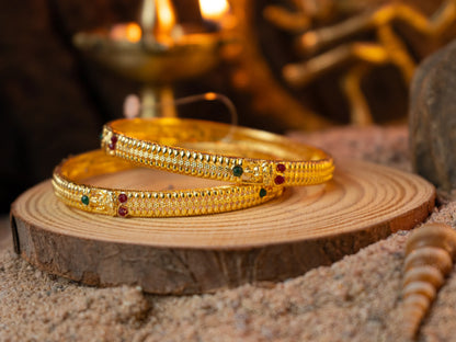 Gold-Plated Zircon Bangles for Women- 011 - GoScarlet