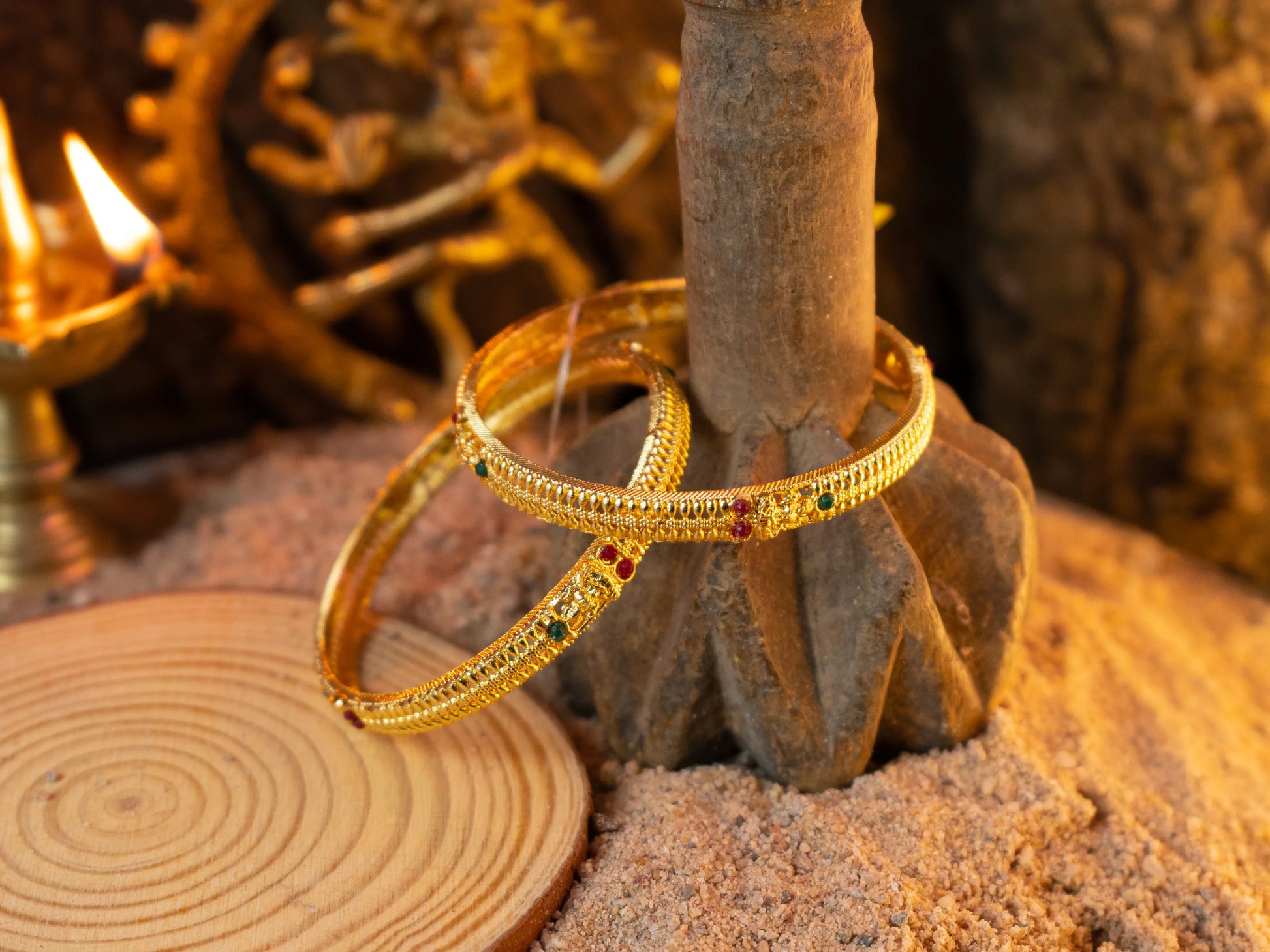 Gold-Plated Zircon Bangles for Women- 011 - GoScarlet